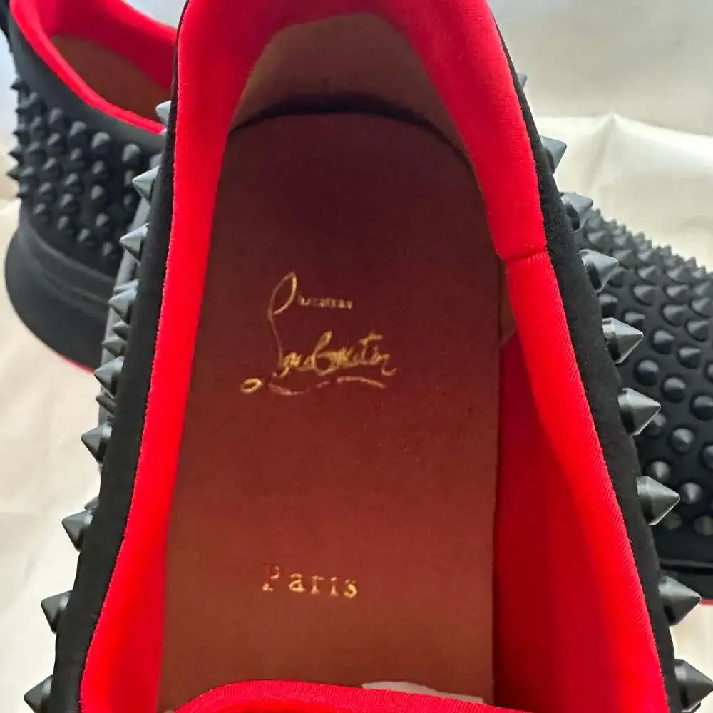 Christian Louboutin Spike Sock Sneakers Black Neoprene Red Bottoms